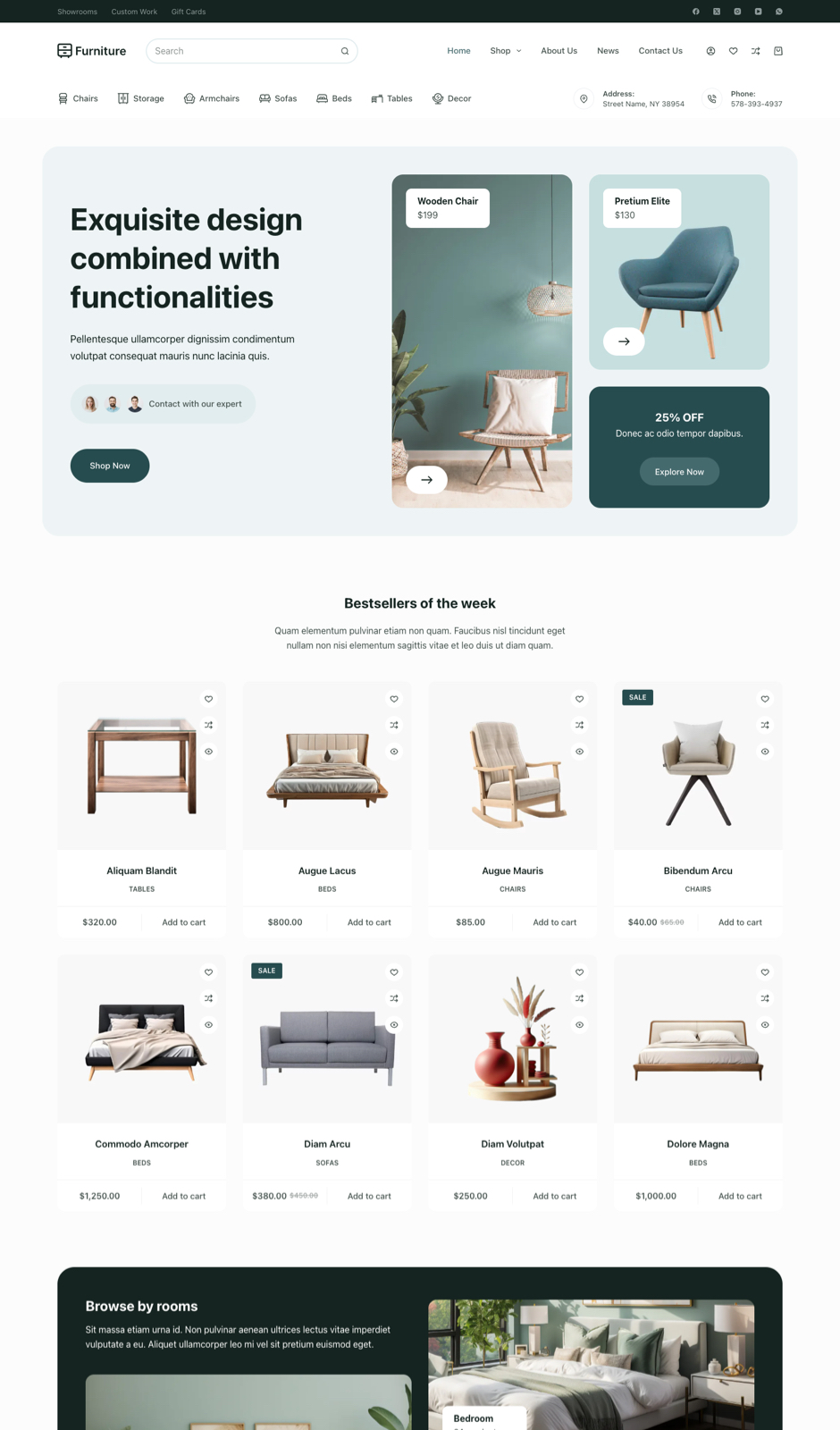 Furniture 家具商城 网站首页预览