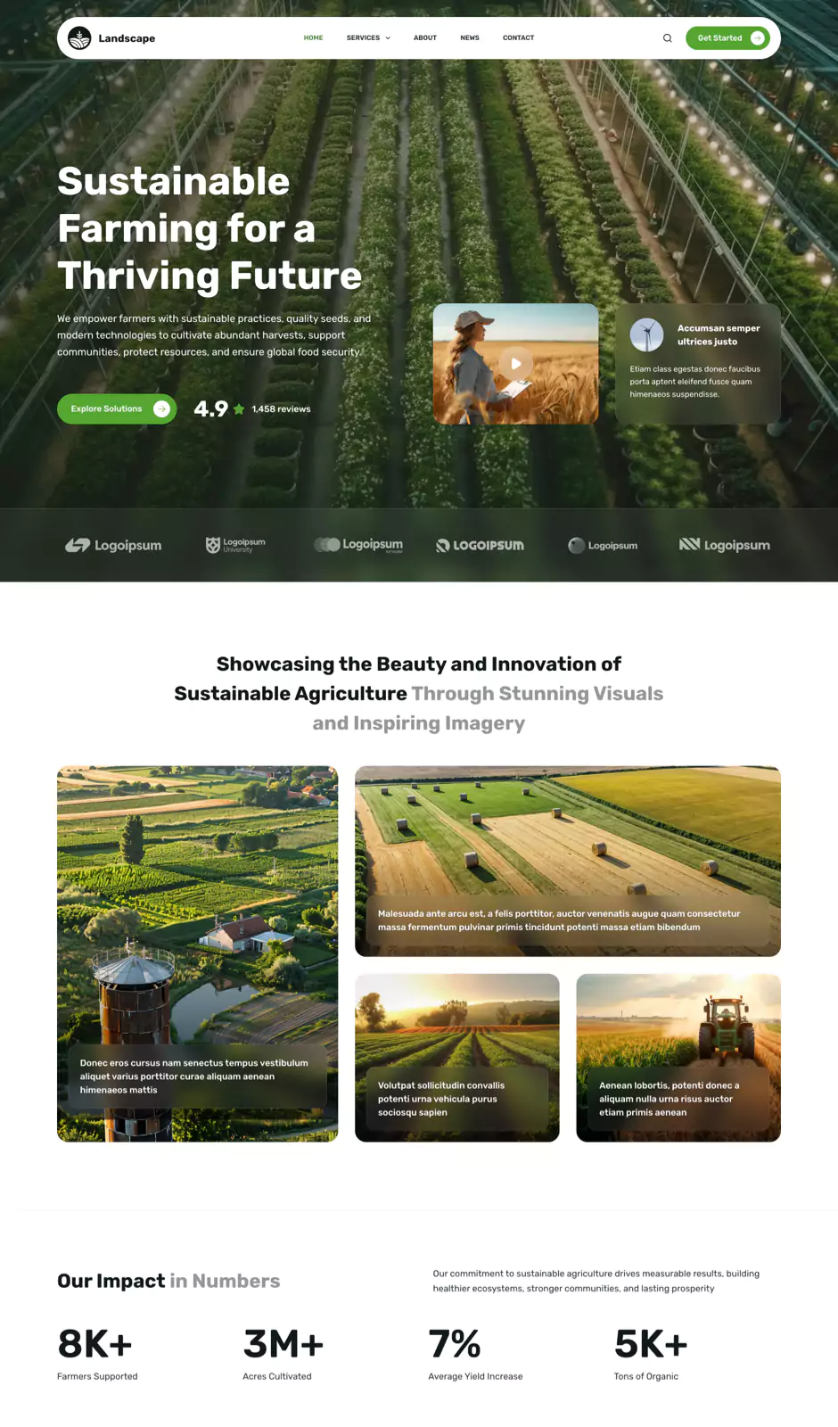 Landscape 茶园农业 网站首页预览
