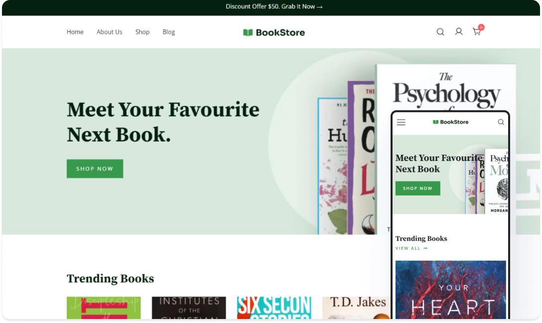 Botiga Books 图书店 网站首页预览