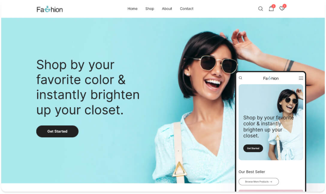 Botiga Fashion 时尚店 网站首页预览