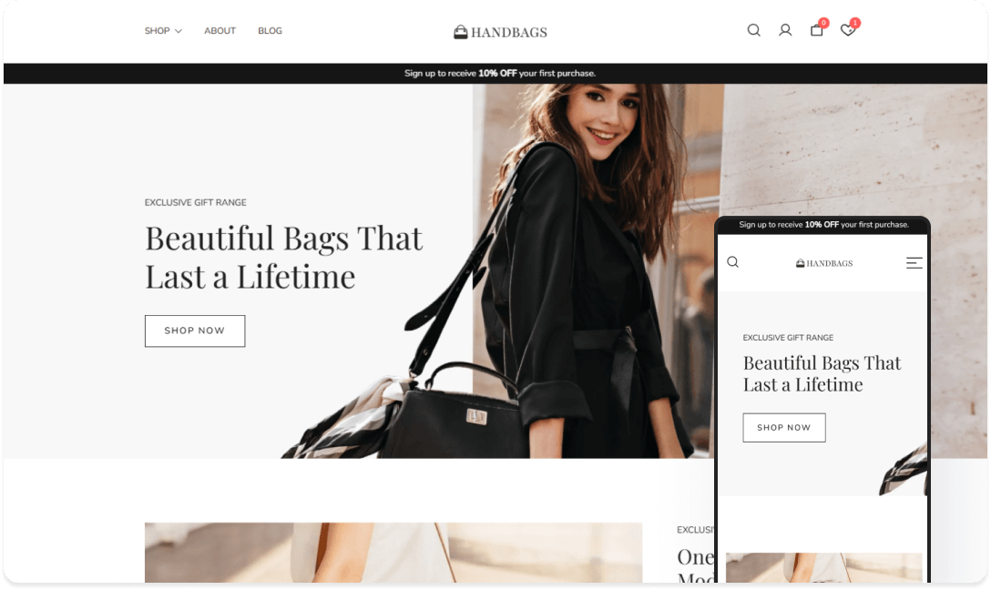 Botiga Handbags 手袋店 网站首页预览