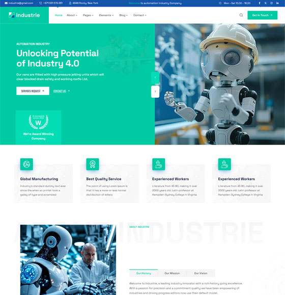 Industrie 工业自动化 · 多页版 网站首页预览